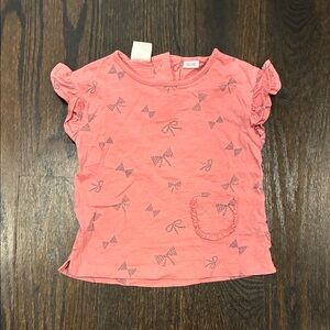 Zara Coral Bow Pattern Kids Tee